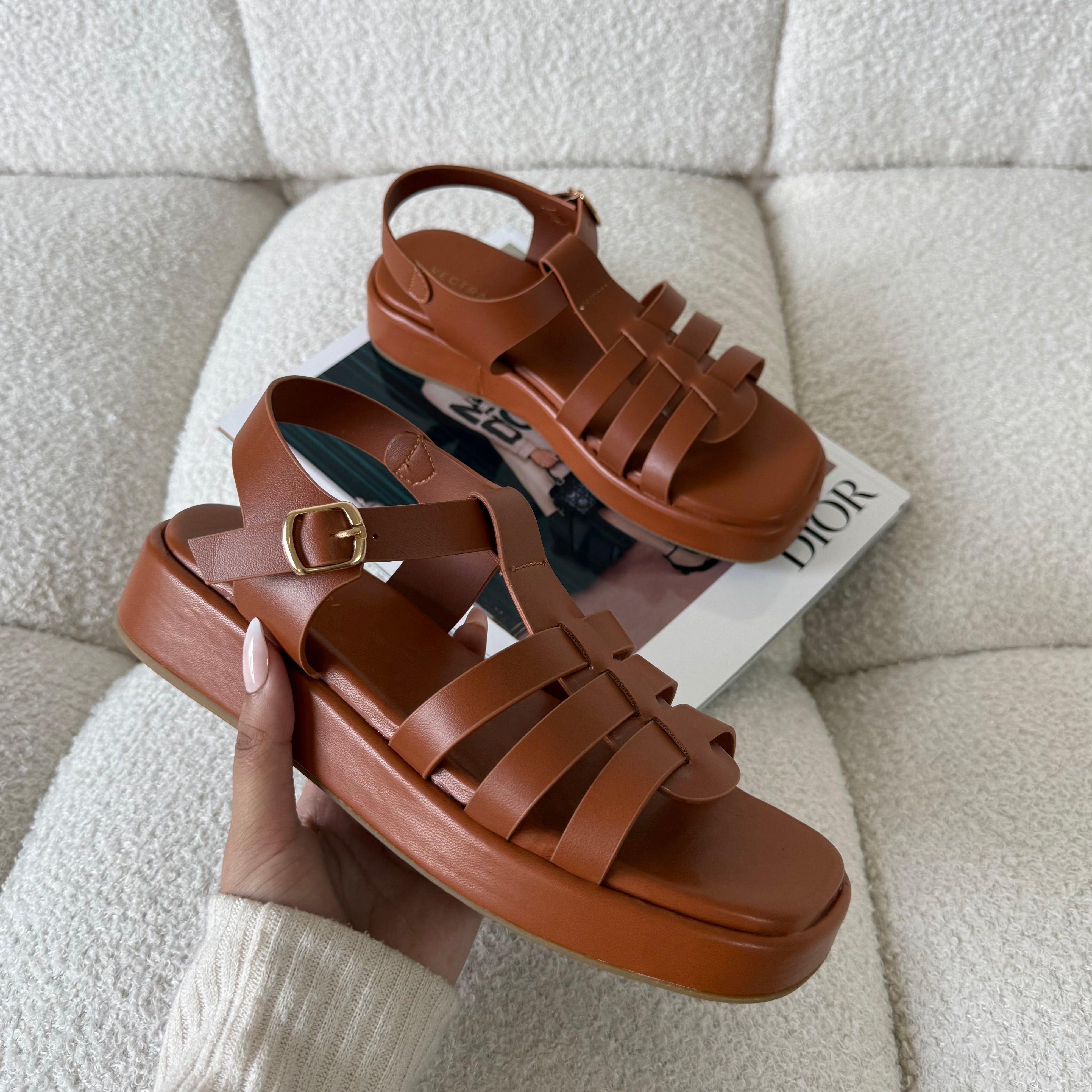 Brown fisherman sandals