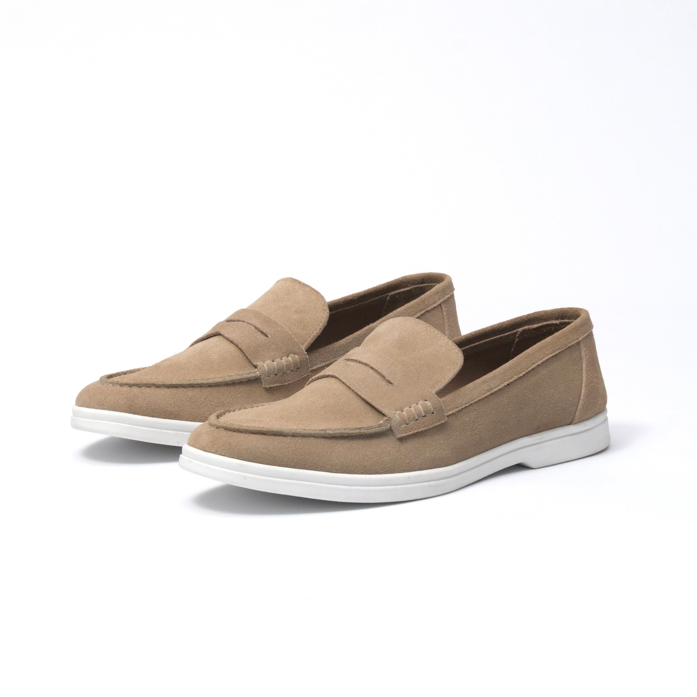SAND BEIGE BELTED LOAFERS