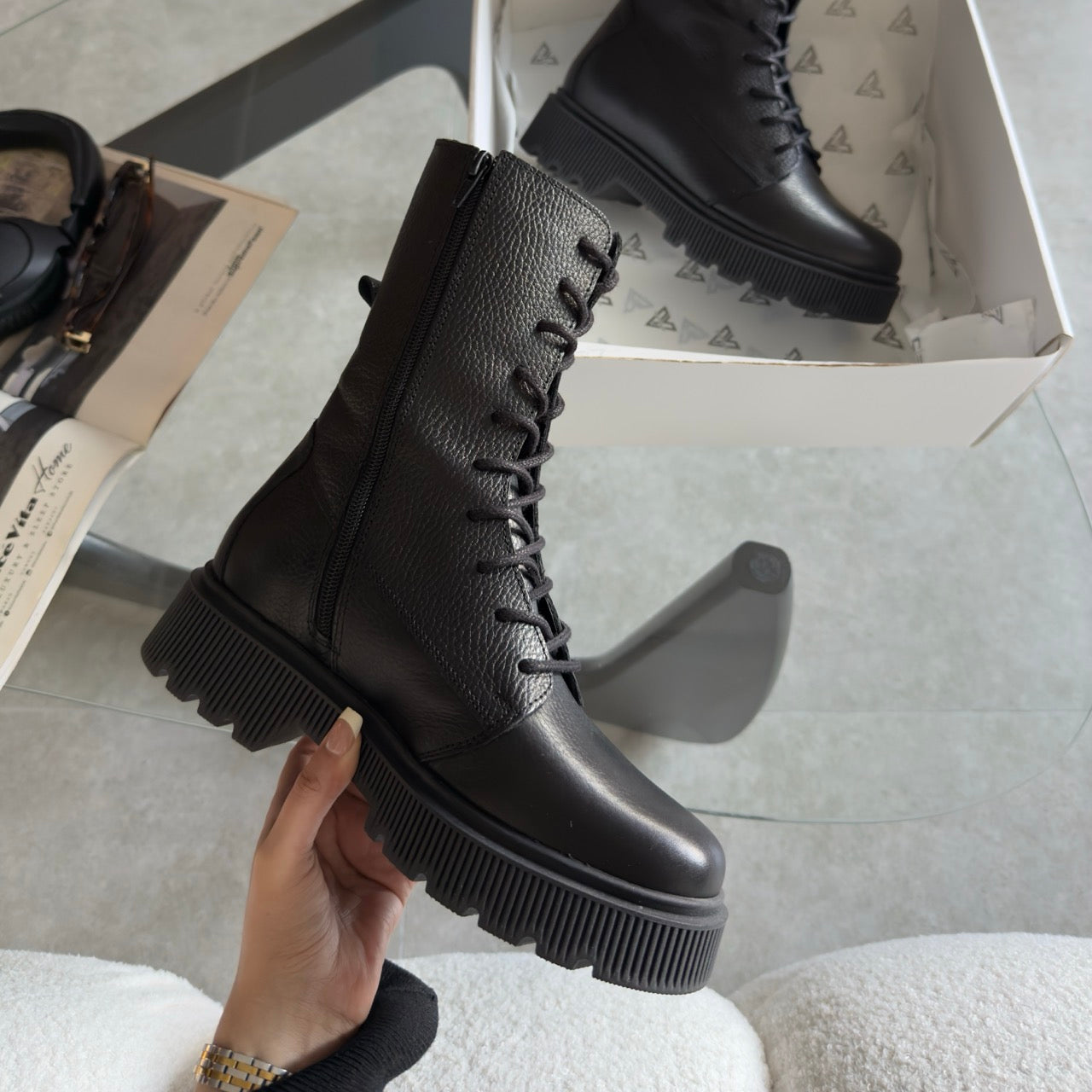 Trendsetter black combat boots