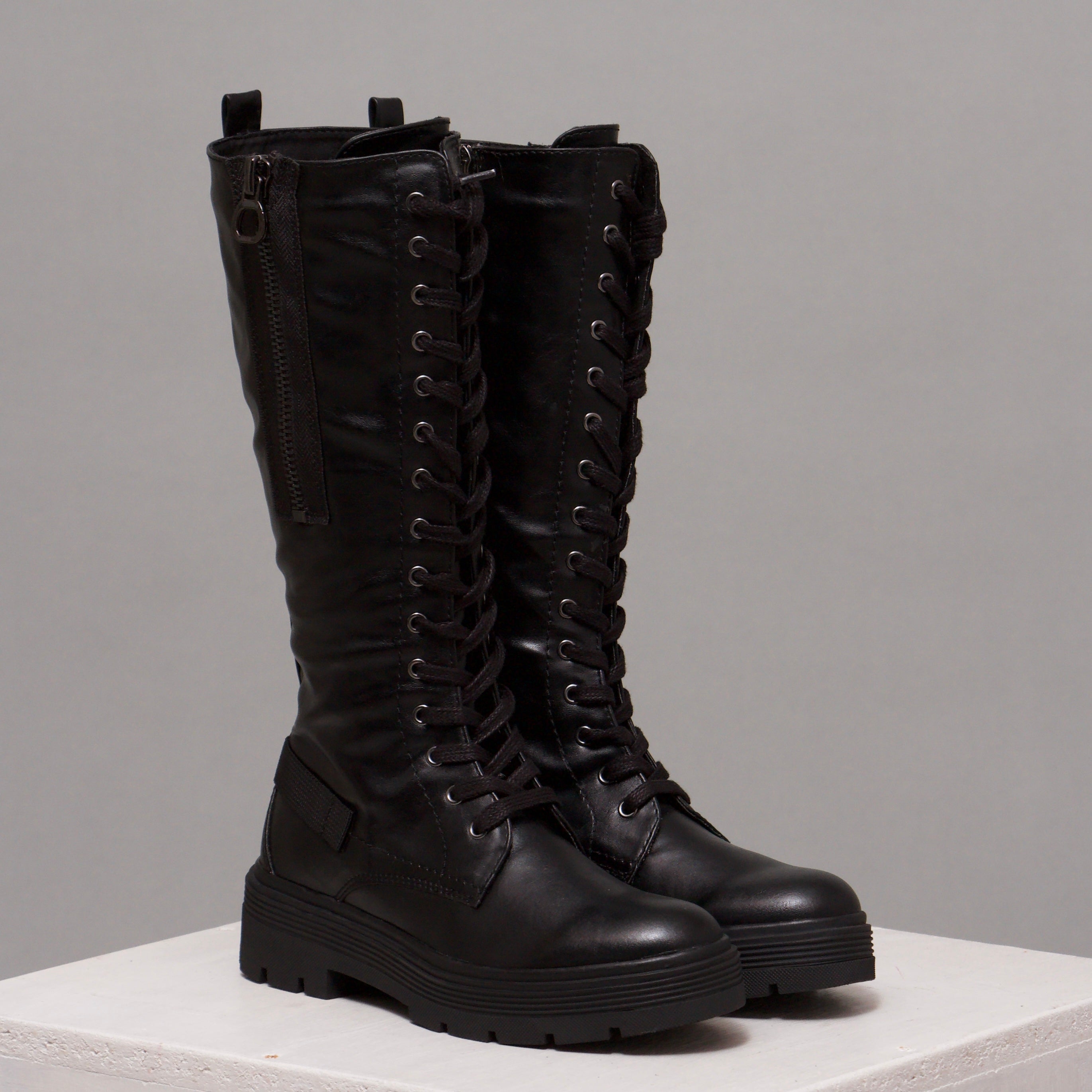 Long winter lace up boots