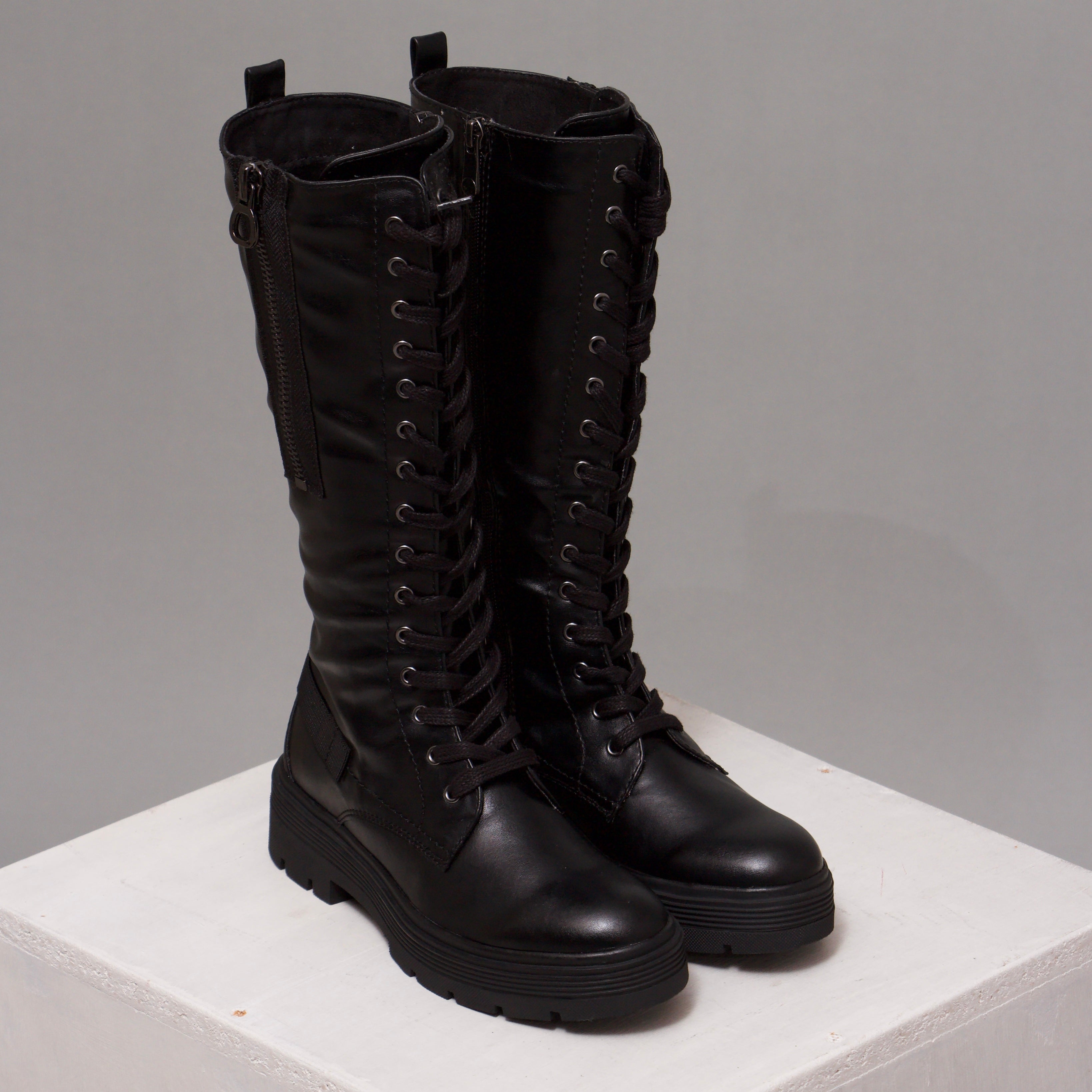 Long winter lace up boots