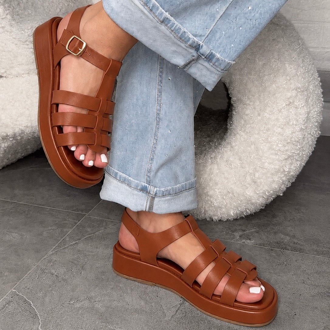 Brown fisherman sandals