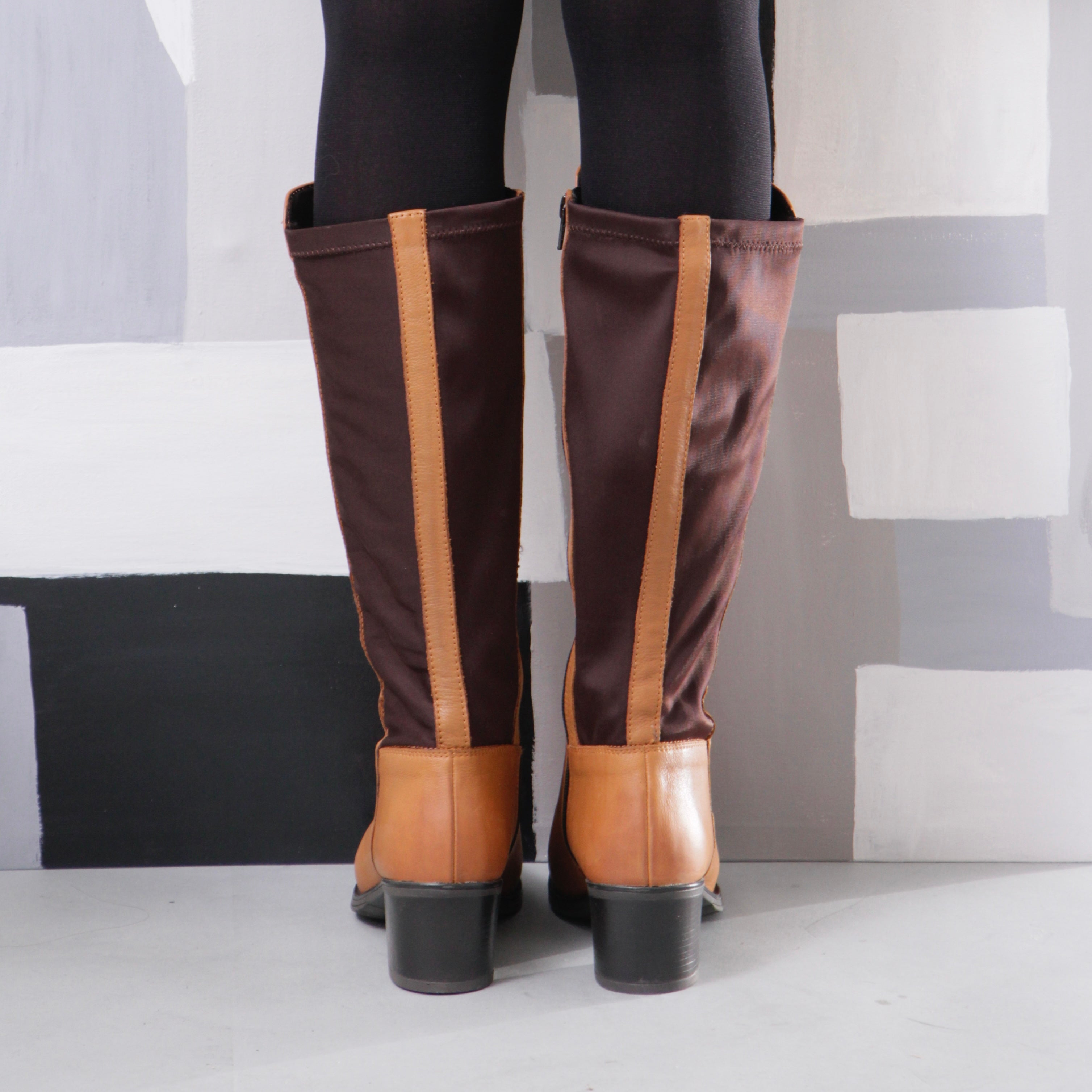 Copper brown knee high boots