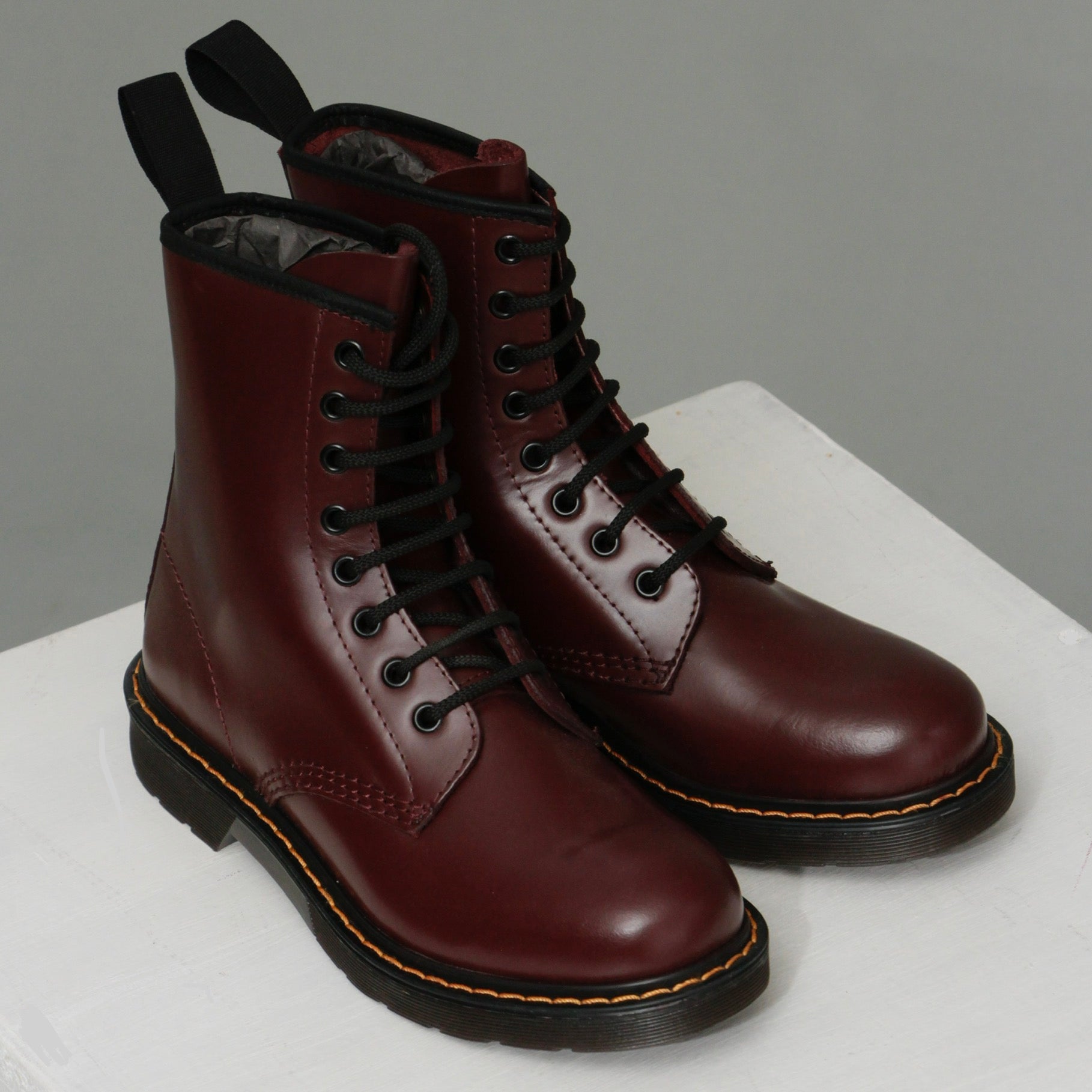 Maroon trendy dr marten lace ups