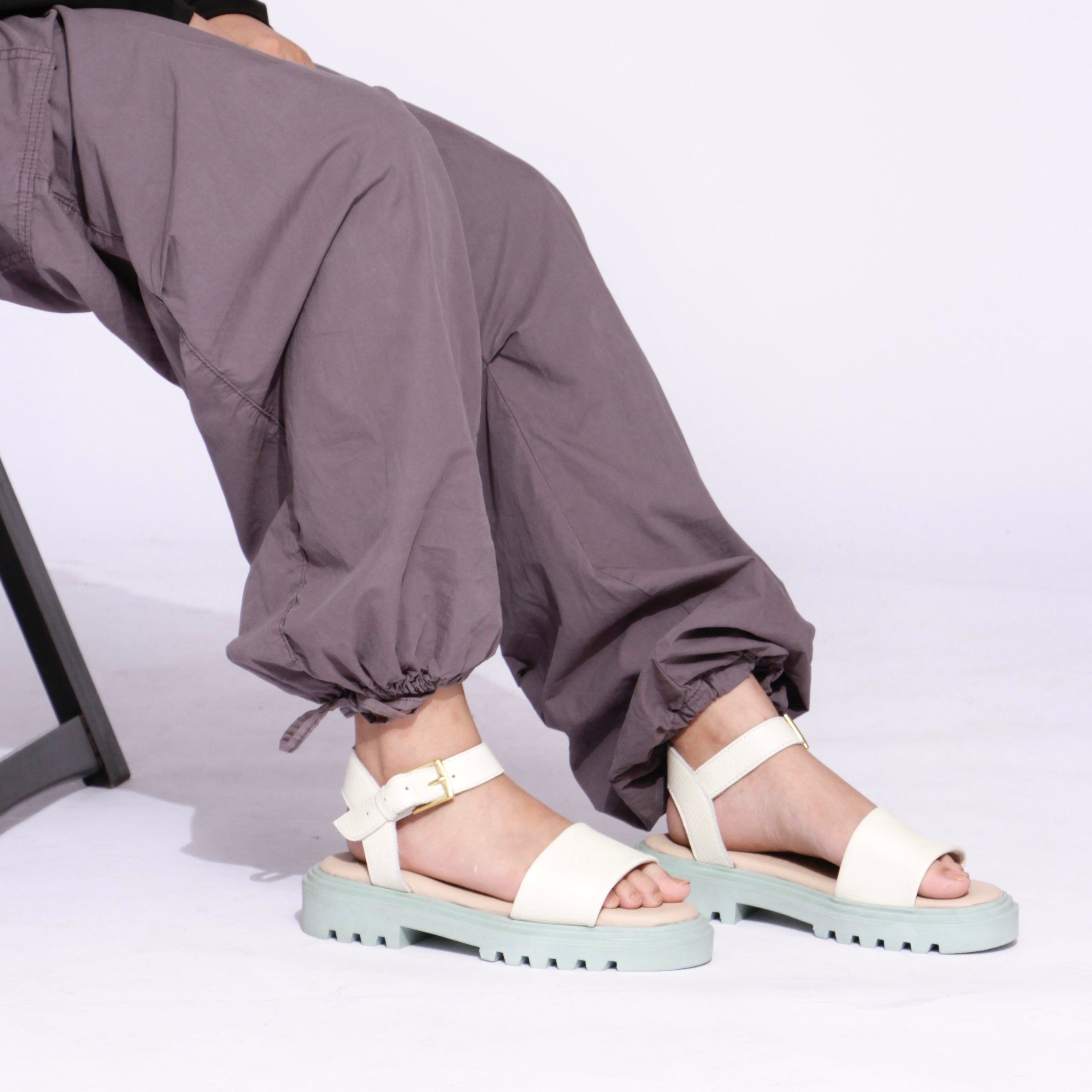 Pastel sea green sandals