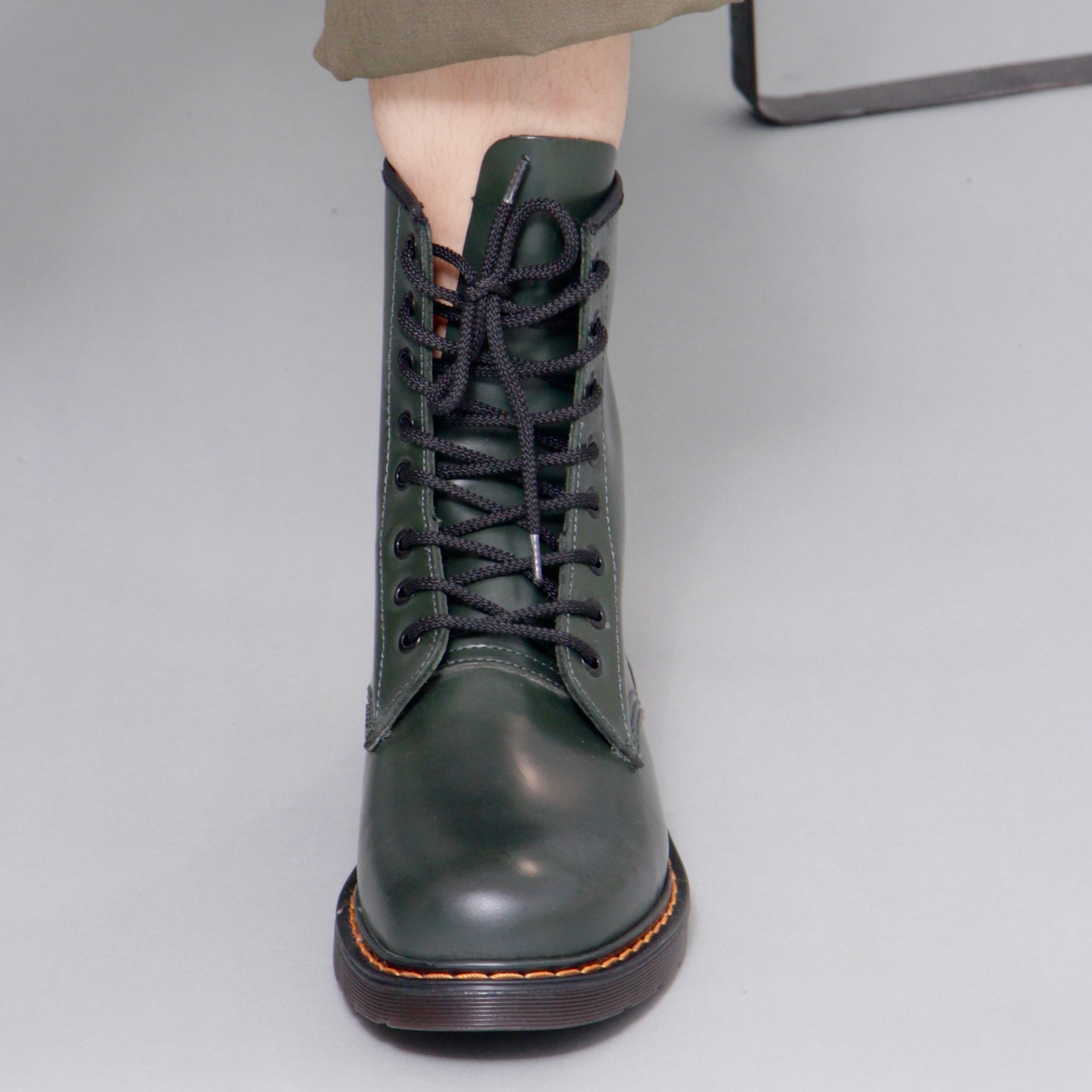 Bottle green trendy dr marten lace ups