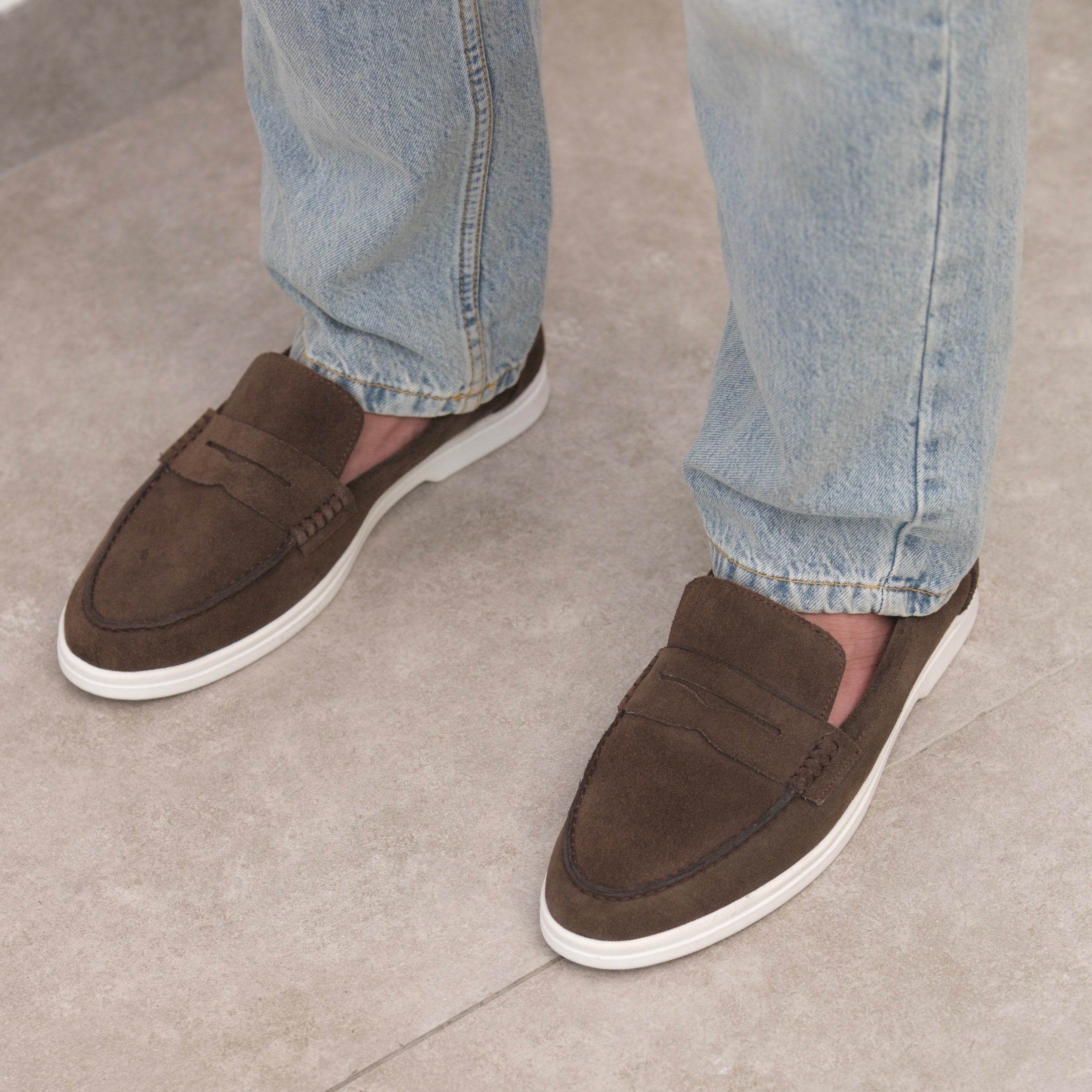 MOCHA BROWN BELTED LOAFERS